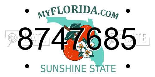 8747685 Florida License Plate
