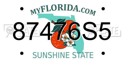 87476S5 Florida License Plate