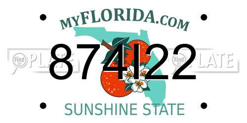 874I22 Florida License Plate
