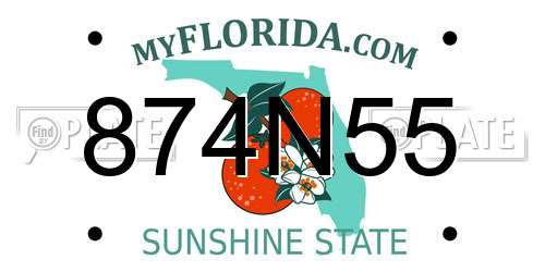874N55 Florida License Plate