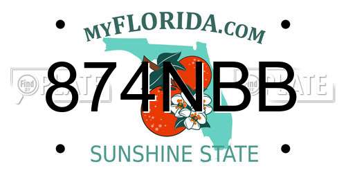 874NBB Florida License Plate