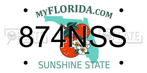 874NSS Florida License Plate