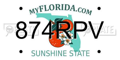 874RPV Florida License Plate