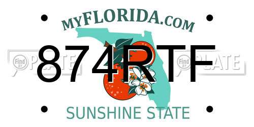 874RTF Florida License Plate