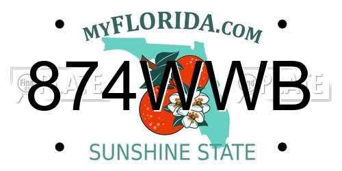 874WWB Florida License Plate