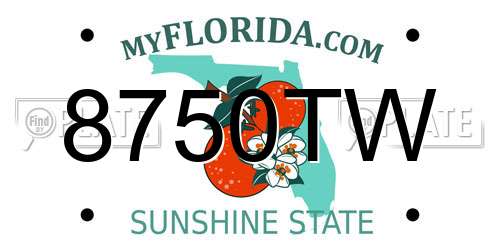 8750TW Florida License Plate