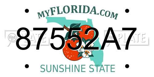 87552A7 Florida License Plate