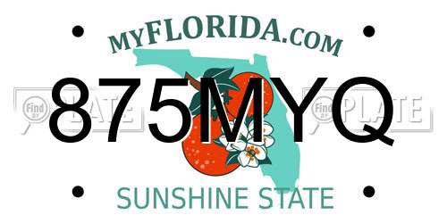 875MYQ Florida License Plate