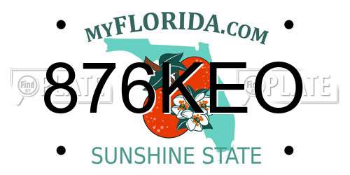 876KEO Florida License Plate