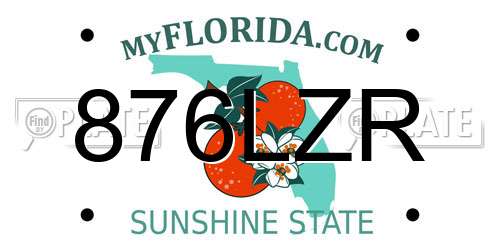 876LZR Florida License Plate