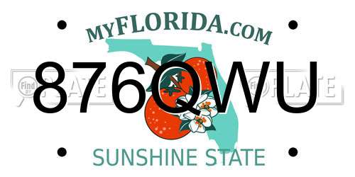 876QWU Florida License Plate