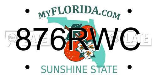 876RWC Florida License Plate