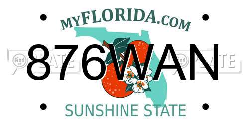 876WAN Florida License Plate
