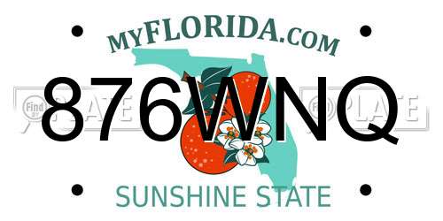 876WNQ Florida License Plate