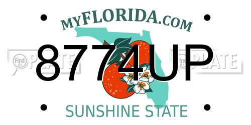 8774UP Florida License Plate