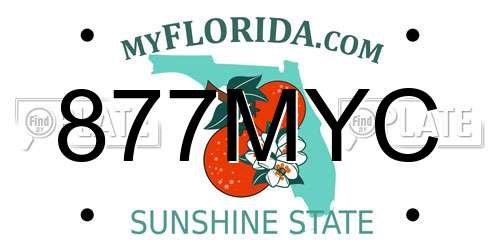 877MYC Florida License Plate