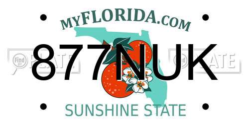 877NUK Florida License Plate