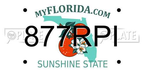 877RPI Florida License Plate