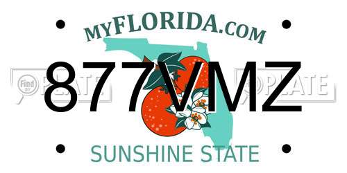 877VMZ Florida License Plate
