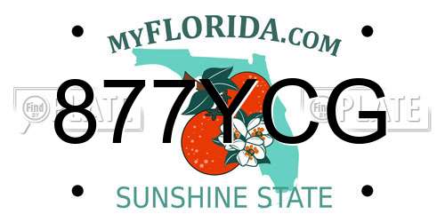 877YCG Florida License Plate