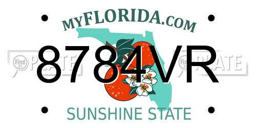 8784VR Florida License Plate
