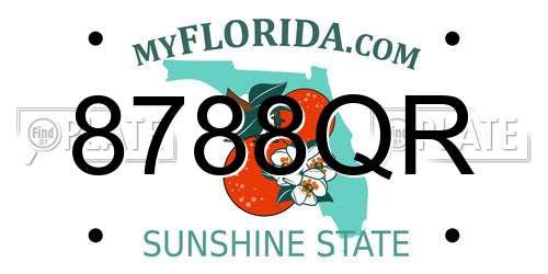 8788QR Florida License Plate