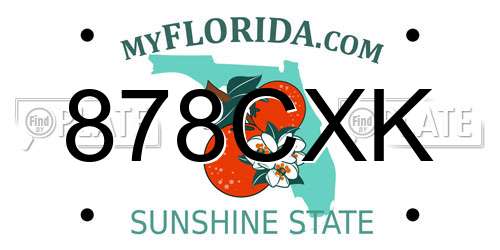 878CXK Florida License Plate