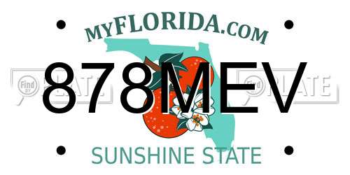 878MEV Florida License Plate