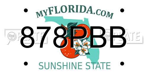 878PBB Florida License Plate