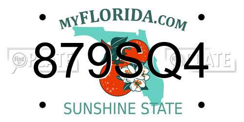 879SQ4 Florida License Plate