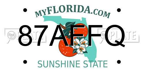87AFFQ Florida License Plate