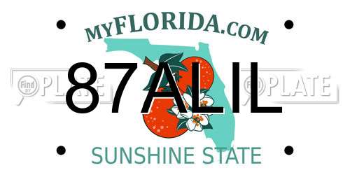 87ALIL Florida License Plate