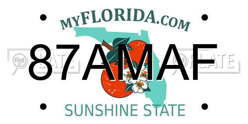87AMAF Florida License Plate