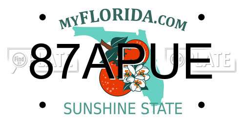 87APUE Florida License Plate