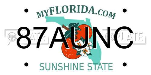 87AUNC Florida License Plate