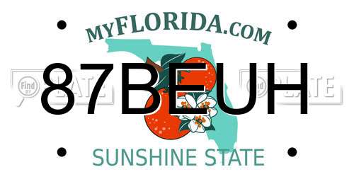 87BEUH Florida License Plate
