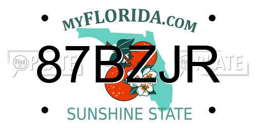 87BZJR Florida License Plate