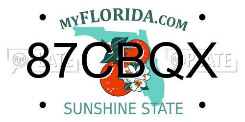 87CBQX Florida License Plate