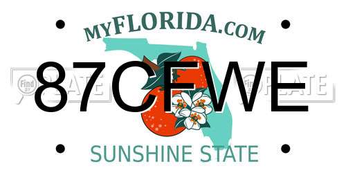 87CFWE Florida License Plate