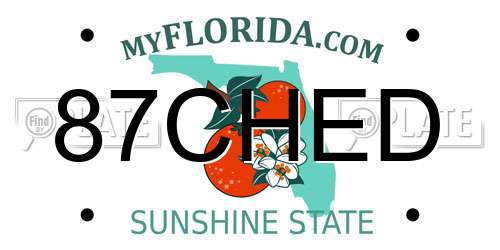 87CHED Florida License Plate