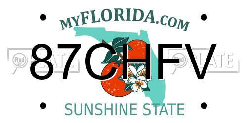 87CHFV Florida License Plate