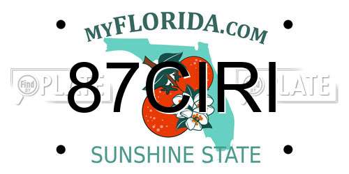 87CIRI Florida License Plate