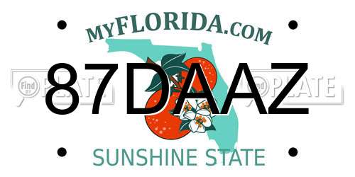 87DAAZ Florida License Plate