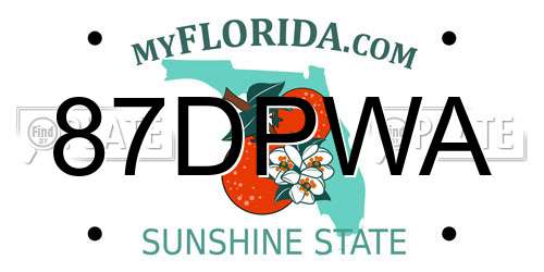 87DPWA Florida License Plate