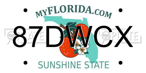 87DWCX Florida License Plate