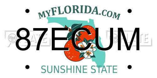 87ECUM Florida License Plate