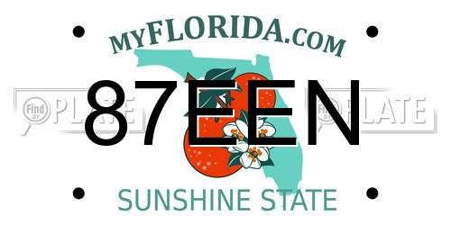 87EEN Florida License Plate