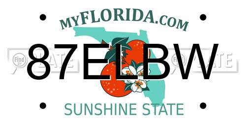 87ELBW Florida License Plate