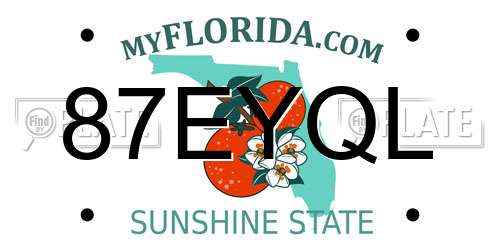 87EYQL Florida License Plate