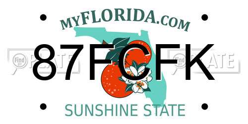87FCFK Florida License Plate